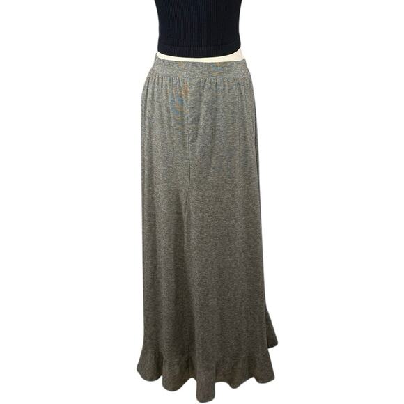Poof! High Low Ruffle Maxi Skirt Heather Gray Boho Y2K Flowy Asymmetrical Hem| M - Picture 3 of 10